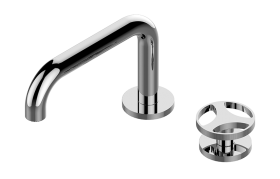 Two-hole progressive basin mixer