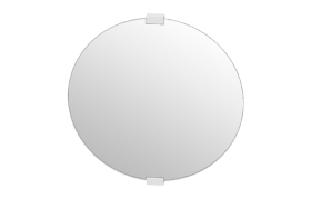 Round mirror with wood brackets