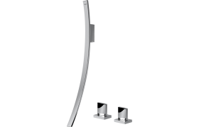 Washbasin mixer with deck-mounted handles  