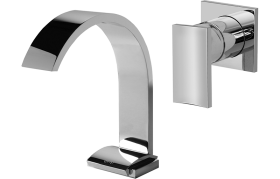 Bidet mixer with wall concealed mixer - exposed parts