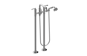 High-flow floor-mounted bathtub mixer - Trim only