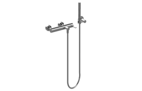 Wall-mounted shower mixer with handshower set