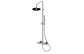 Cameo Wall-mounted thermostatic shower column with handshower and showerhead