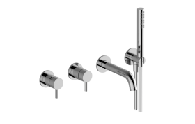 M.E. Wall-mounted bath & shower mixer with hand shower set - Trim only