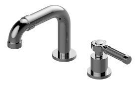 Two-hole progressive basin mixer - 14cm spout