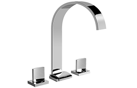 Three-hole washbasin mixer